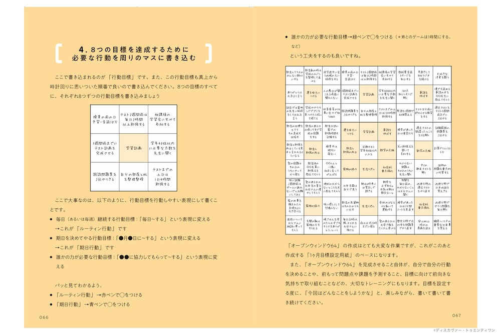 「オープンウィンドウ64」のワークシート（完成イメージ）